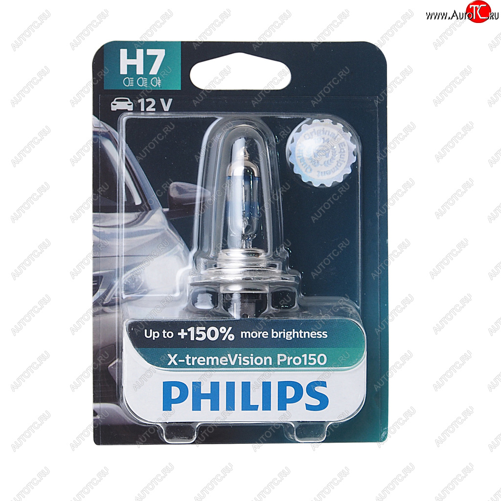 1 689 р. Лампа 12V H7 55W PX26d +150% блистер (1шт.) X-Treme Vision Pro 150 PHILIPS PHILIPS 12972xvproбл  с доставкой в г. Керчь