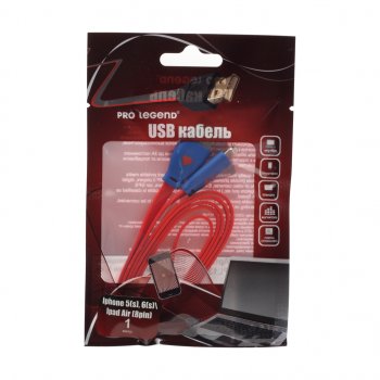 150 р. Кабель iPhone (5-) 1м красный с подсветкой PRO LEGEND PRO LEGEND pl1368  с доставкой в г. Керчь. Увеличить фотографию 1