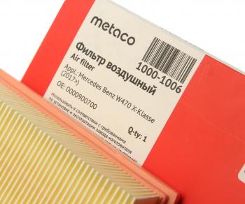 799 р. Фильтр воздушный MERCEDES X (W470) METACO METACO 1000-1006  с доставкой в г. Керчь. Увеличить фотографию 2