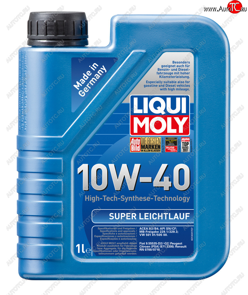 1 539 р. Масло моторное SUPER LEICHTLAUF 10W40 псинт.1л LIQUI MOLY LIQUI MOLY 9503  с доставкой в г. Керчь