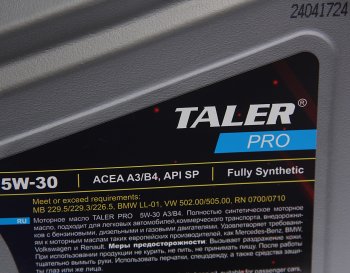 4 399 р. Масло моторное PRO A3B4 5W30 синт.4л TALER TALER 700420  с доставкой в г. Керчь. Увеличить фотографию 2