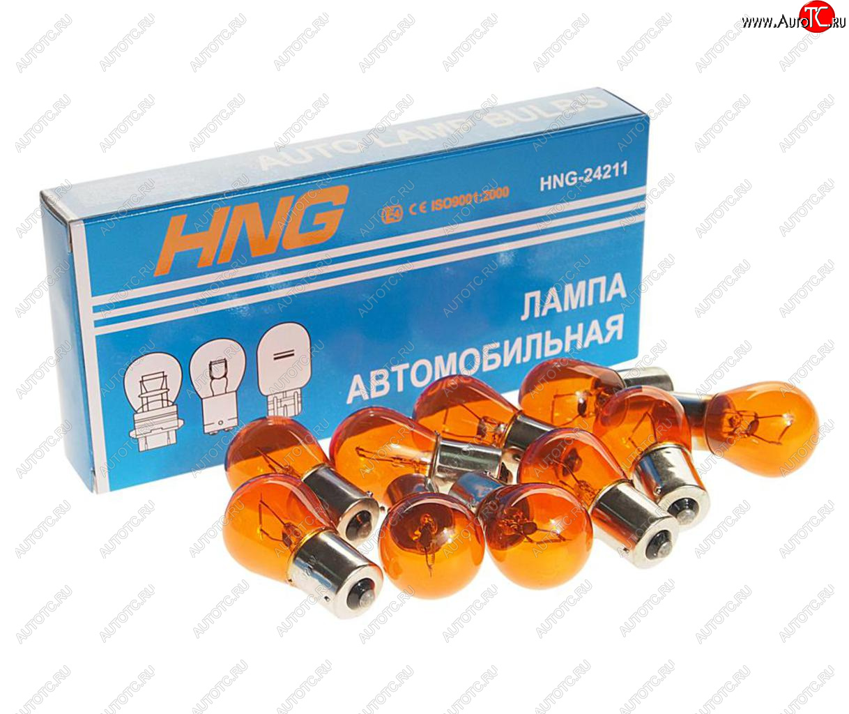 31 р. Лампа 24V PY21W BA15s желтая Amber HNG HNG 24211  с доставкой в г. Керчь