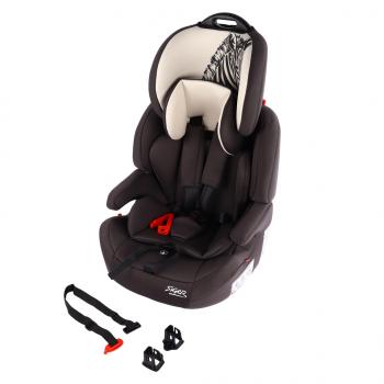 Автокресло детское 9-36кг (l-ll-lll) 1-12лет зебра серо-бежевое Isofix Стар SIGER SIGER kres3599