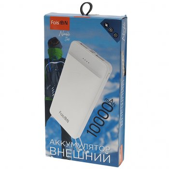 799 р. Аккумулятор внешний 10000мАч для зарядки мобильных устройств FAISON FAISON j48 white  с доставкой в г. Керчь. Увеличить фотографию 3