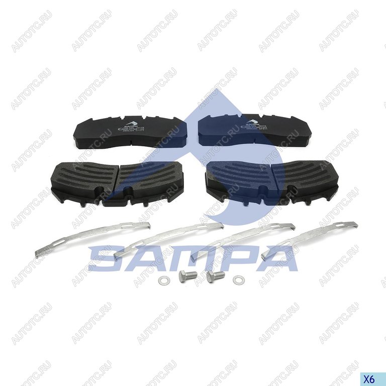 5 599 р. Колодки тормозные VOLVO RENAULT дисковые (250х108х29мм) (4шт.) SAMPA SAMPA 096.620-01  с доставкой в г. Керчь