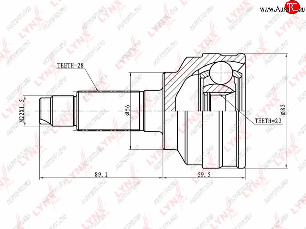 3 499 р. ШРУС наружный MAZDA 626 комплект LYNX LYNX co5105  с доставкой в г. Керчь