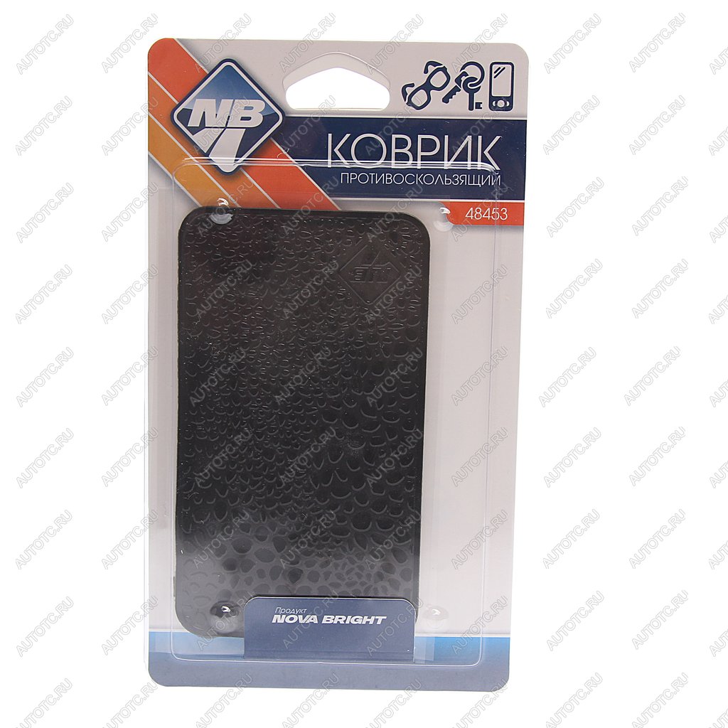 78 р. Коврик на панель приборов противоскользящий 14х8см черный NOVA BRIGHT NOVA BRIGHT 48453  с доставкой в г. Керчь