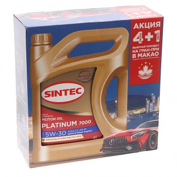 2 079 р. Масло моторное Platinum 7000 C3SP 5W30 синт.4+1л SINTEC SINTEC 600225  с доставкой в г. Керчь. Увеличить фотографию 3