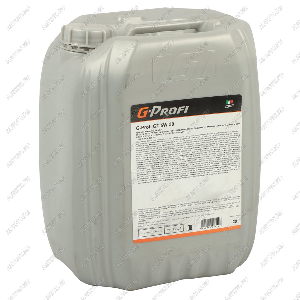 18 999 р. Масло дизельное G-PROFI GT CI-4E4E7E5 5W30 синт.20л G-ENERGY GAZPROMNEFT 0253133881  с доставкой в г. Керчь
