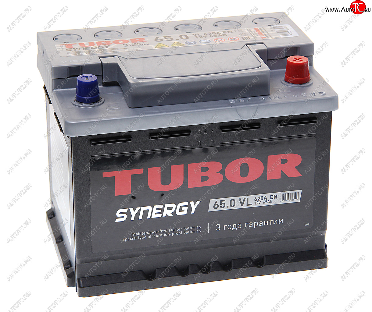 10 999 р. Аккумулятор TUBOR Synergy 65Ач обратная полярность TUBOR 6ст65(0)  с доставкой в г. Керчь