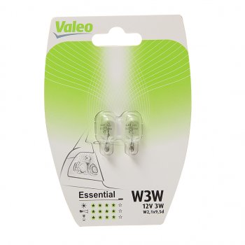 156 р. Лампа 12V W3W W2.1x9.5d блистер (2шт.) Essential VALEO VALEO 032114  с доставкой в г. Керчь. Увеличить фотографию 1