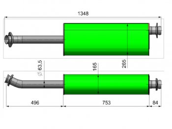 5 799 р. Глушитель ГАЗ-3302 Next дв.Evotech 2.7 ЕВРО-5 ТЕХКОМ ТЕХКОМ 2123-1201008-30  с доставкой в г. Керчь. Увеличить фотографию 2