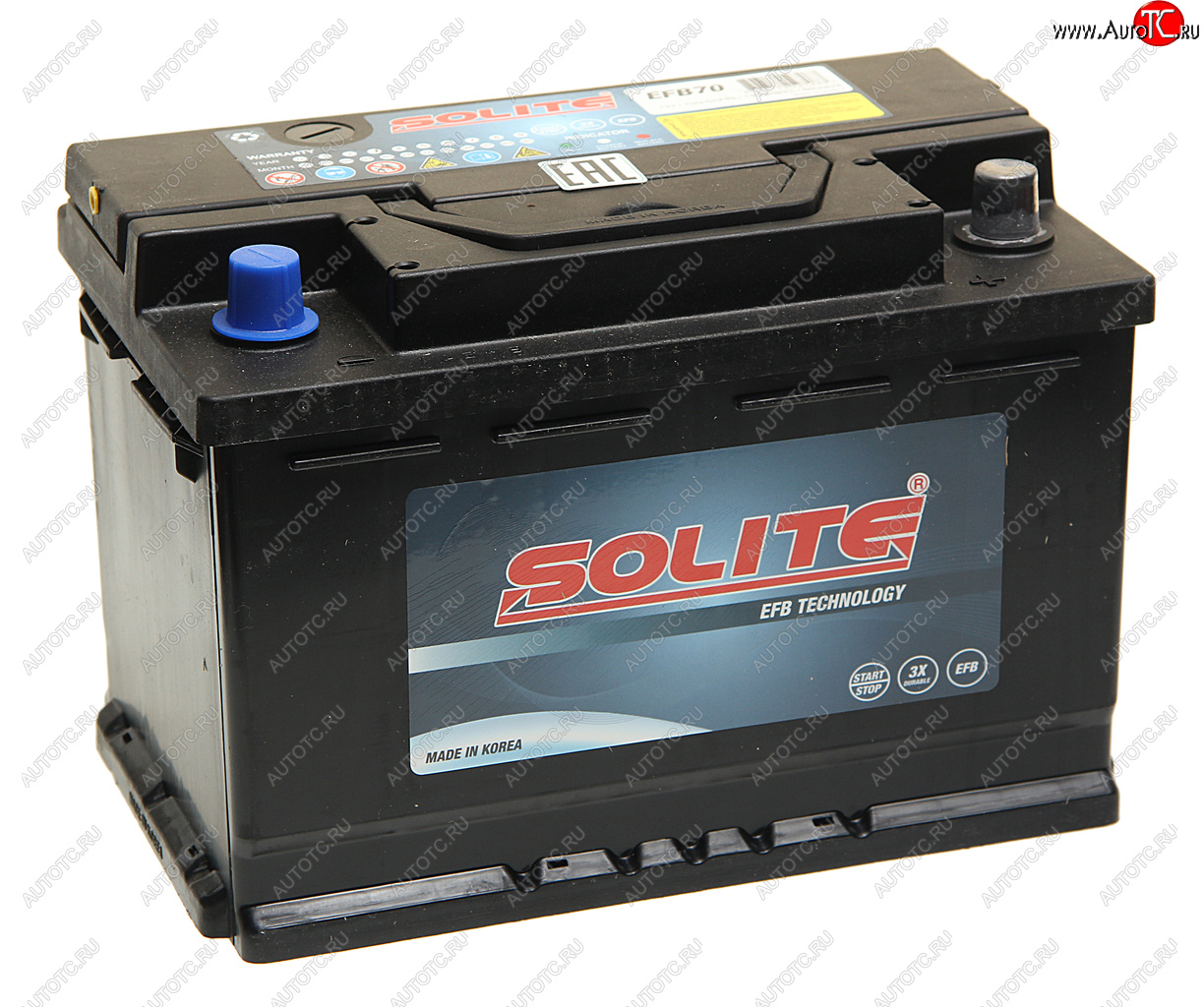16 999 р. Аккумулятор SOLITE EFB 70Ач обратная полярность SOLITE 6ст70(0)  с доставкой в г. Керчь