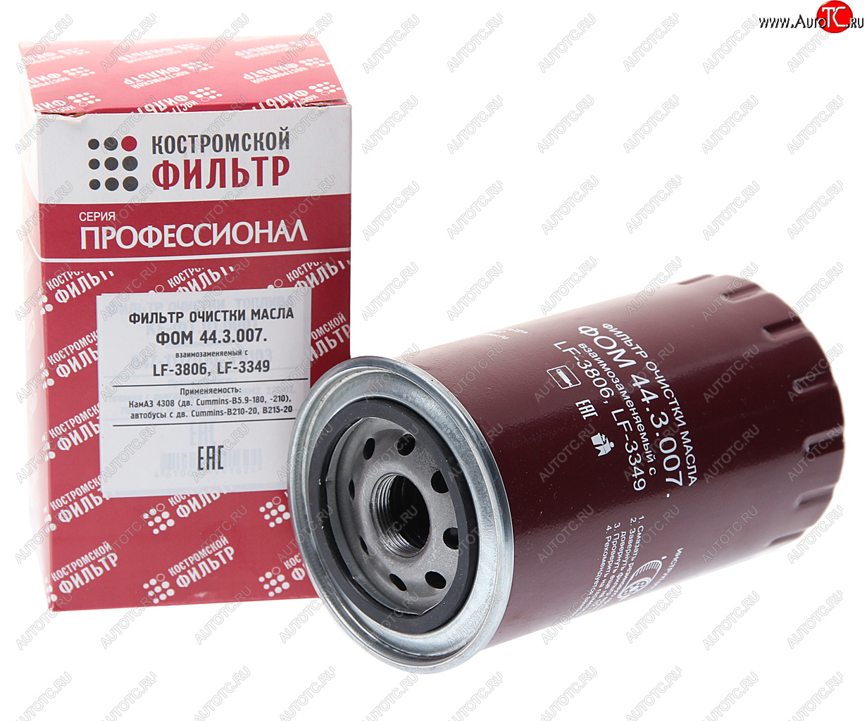 539 р. Фильтр масляный КАМАЗ,ПАЗ (дв.CUMMINS B5.9-180) (аналог WK 95018) Профессионал КОСТРОМСКОЙ ФИЛЬТР КП Автофильтр lf3349  с доставкой в г. Керчь