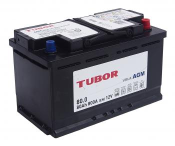 Аккумулятор TUBOR AGM 80Ач обратная полярность TUBOR 6ст80(0)