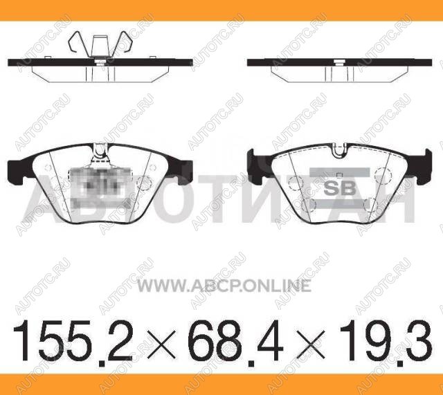 3 199 р. Колодки тормозные передние (4шт.) SANGSIN BMW 3 серия E92 купе дорестайлинг (2005-2010)  с доставкой в г. Керчь