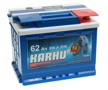 7 299 р. Аккумулятор KARHU 62Ач обратная полярность KARHU 6ст62(0)  с доставкой в г. Керчь. Увеличить фотографию 1