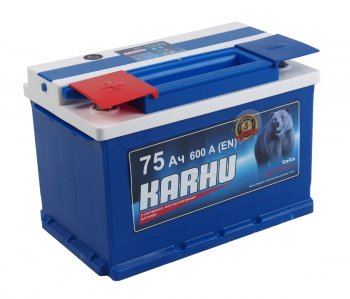8 399 р. Аккумулятор KARHU 75Ач KARHU 6ст75(1)  с доставкой в г. Керчь. Увеличить фотографию 1