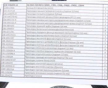 3 199 р. Прокладка двигателя ЯМЗ-238М2,Б,Д,ДЕ,БЕ,АК комплект полный РД РУССКИЙ ДВИГАТЕЛЬ 238-3906004-10  с доставкой в г. Керчь. Увеличить фотографию 4