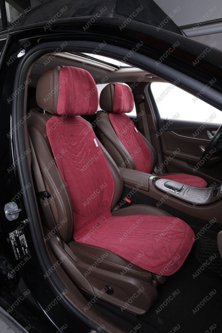 5 549 р. Накидка на сиденье (на весь салон Max Plus алькантара) Автопилот   (красный)  с доставкой в г. Керчь