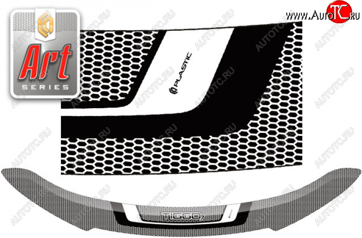 2 299 р.  Дефлектор капота CA-Plastic  Chery Tiggo 7 Pro Max  T1E (2022-2025) дорестайлинг (Серия Art графит)  с доставкой в г. Керчь