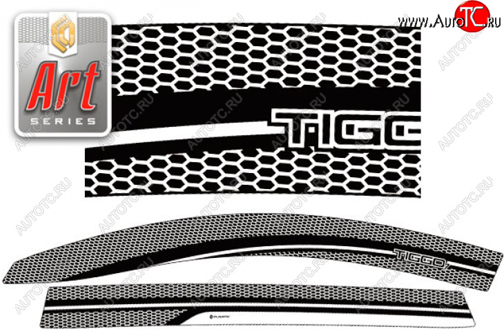2 199 р. Дефлектор окон CA-Plastic  Chery Tiggo 7 Pro Max  T1E (2022-2025) дорестайлинг (Серия Art графит)  с доставкой в г. Керчь