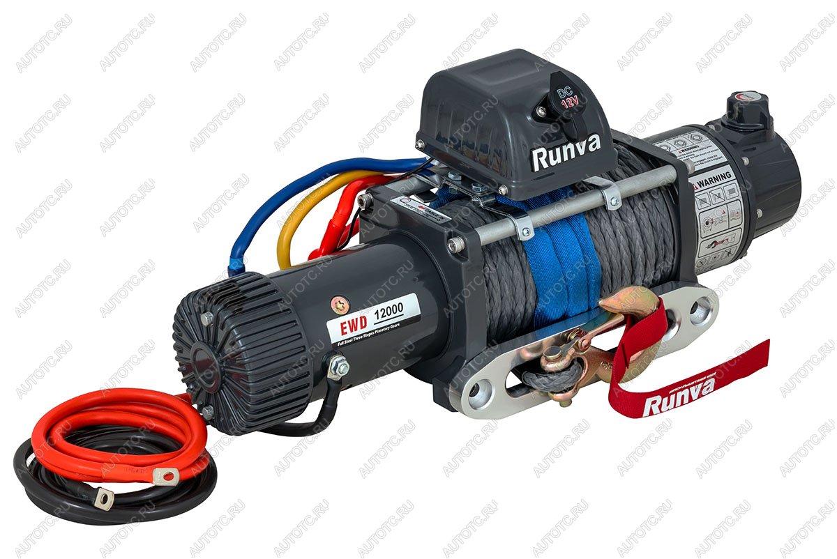 79 469 р. Лебёдка электрическая двухскоростная 12V Runva 12000 lbs 5443 кг (синтетический трос)  ewd12000ssr  с доставкой в г. Керчь