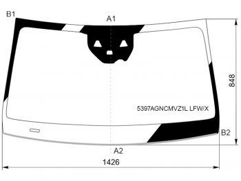 12 449 р. Стекло лобовое (Две камеры Датчик дождя Молдинг) Mercedes-Benz EQC 18-  GLC Coupe 16-23 XYG 5397AGNCMVZ1L LFW/X  с доставкой в г. Керчь. Увеличить фотографию 1