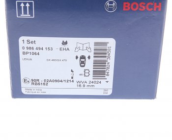 3 089 р. Колодки тормозные передние (4шт.) BOSCH Toyota Land Cruiser Prado J120 (2002-2009)  с доставкой в г. Керчь. Увеличить фотографию 4