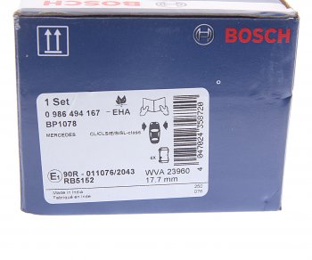 3 879 р. Колодки тормозные передние (4шт.) BOSCH Mercedes-Benz E-Class W211 дорестайлинг седан (2002-2006)  с доставкой в г. Керчь. Увеличить фотографию 4
