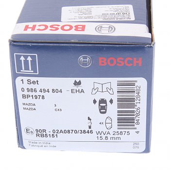 2 599 р. Колодки тормозные передние (4шт.) BOSCH Mazda 3/Axela BM дорестайлинг седан (2013-2016)  с доставкой в г. Керчь. Увеличить фотографию 4