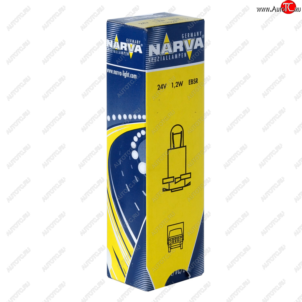 123 р. Лампа 24V 1.2W EBSR4 желтый патрон Plastic Base NARVA NARVA 170223000  с доставкой в г. Керчь