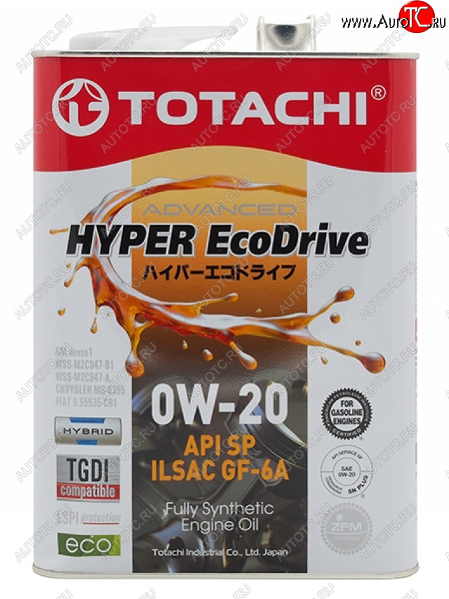 4 499 р. Масло моторное TOTACHI HYPER Ecodrive Fully Synthetic SPRCGF-6A 0W-20 4л TOTACHI E0104  с доставкой в г. Керчь