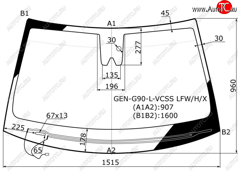 11 299 р. Стекло лобовое (Обогрев щеток Камера Датчик дождя) Genesis G90 16-19 XYG GEN-G90-L-VCSS LFW/H/X  с доставкой в г. Керчь