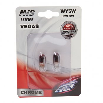 168 р. Лампа 12V WY5W W2.1x9.5d желтая блистер (2шт.) AVS AVS a07113s  с доставкой в г. Керчь. Увеличить фотографию 1