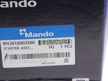 8 999 р. Стартер KIA Picanto (08-) (1.0/1.1) (0.9кВт) MANDO MANDO bn3610002560 MANDO bn3610002560  с доставкой в г. Керчь. Увеличить фотографию 5