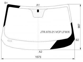 11 549 р. Стекло лобовое Jetour X70 Plus 20- XYG JTR-X70-21-VCP LFW/X  с доставкой в г. Керчь. Увеличить фотографию 1