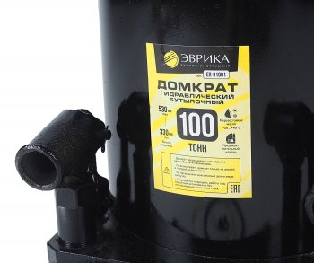 36 699 р. Домкрат бутылочный 100т 330-530мм с клапаном (ремкомплект) ЭВРИКА ЭВРИКА er-81001  с доставкой в г. Керчь. Увеличить фотографию 3