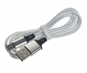 250 р. Кабель micro USB 1м FAISON FAISON hx14 alum white  с доставкой в г. Керчь. Увеличить фотографию 1