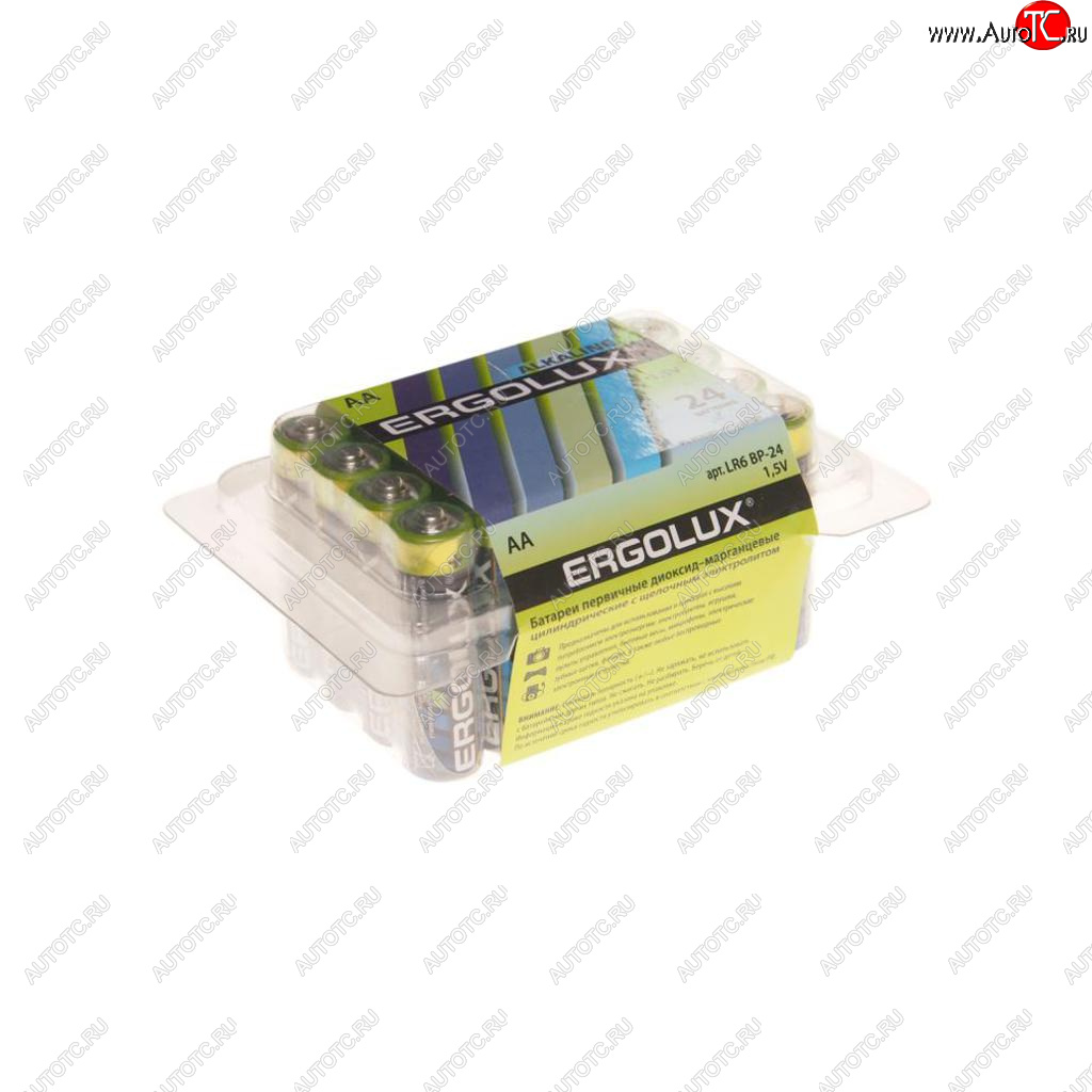25 р. Батарейка AA LR6 1.5V блистер 24шт. (цена за 1шт.) Alkaline ERGOLUX ERGOLUX lr6 bp-24  с доставкой в г. Керчь