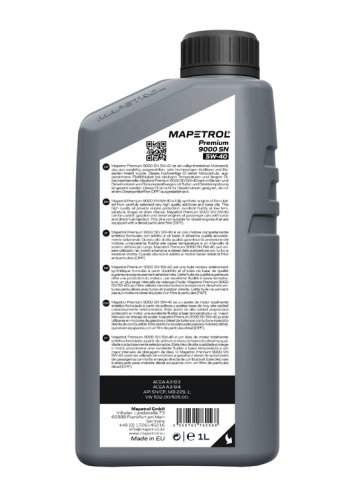 1 139 р. Масло моторное PREMIUM 9000 SN 5W40 синт.1л MAPETROL MAPETROL map0027  с доставкой в г. Керчь. Увеличить фотографию 2
