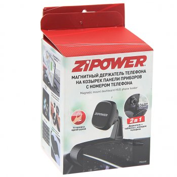 679 р. Держатель телефона на панель магнитный с номером телефона черный ZIPOWER ZIPOWER pm6640  с доставкой в г. Керчь. Увеличить фотографию 4