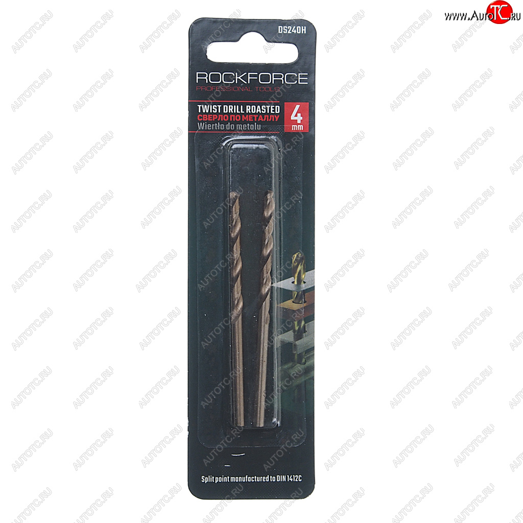 128 р. Сверло по металлу 4.0мм HSS Cobalt (2шт.) ROCKFORCE ROCKFORCE rf-ds240h  с доставкой в г. Керчь