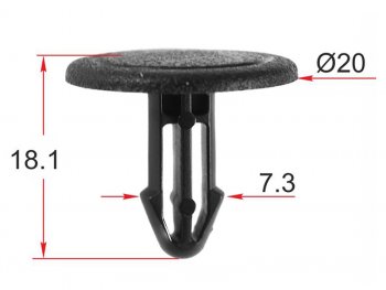 Клипса обшивки кузова HONDA (1 шт.) SAT ST-KJ-2476