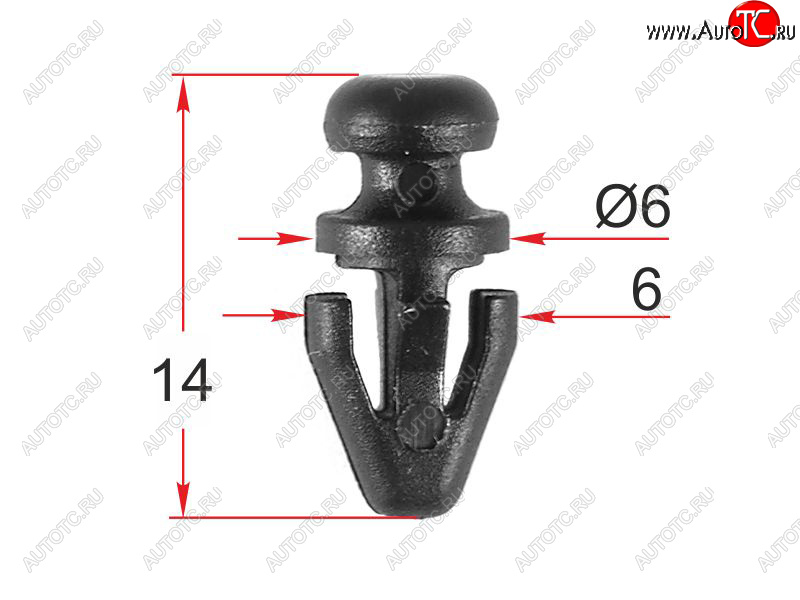 9 р. Клипса крепления порога FORD (1 шт.) SAT ST-M12437  с доставкой в г. Керчь