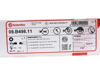 10 899 р. Диск тормозной VW T5 (03-) передний (1шт.) BREMBO BREMBO 09.b498.11  с доставкой в г. Керчь. Увеличить фотографию 7