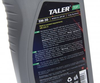 819 р. Масло моторное TOP C3 5W30 синт.1л TALER TALER 700116  с доставкой в г. Керчь. Увеличить фотографию 2