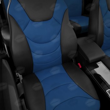 9 249 р. Авточехлы универсальные экокожа черно-синие комплект Recaro AVTOLIDER AVTOLIDER urek31-0303  с доставкой в г. Керчь. Увеличить фотографию 3