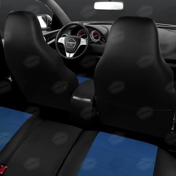 9 249 р. Авточехлы универсальные экокожа черно-синие комплект Recaro AVTOLIDER AVTOLIDER urek31-0303  с доставкой в г. Керчь. Увеличить фотографию 6