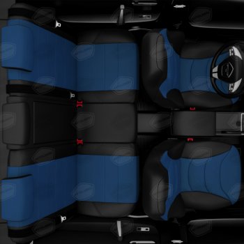 9 249 р. Авточехлы универсальные экокожа черно-синие комплект Recaro AVTOLIDER AVTOLIDER urek31-0303  с доставкой в г. Керчь. Увеличить фотографию 7